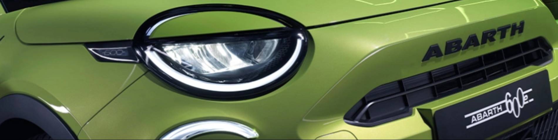 ABARTH 600E IN GREEN HEADLIGHTS AND GRILLE
