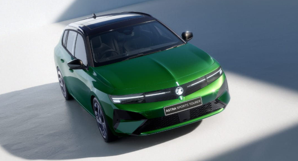 Green Astra Sports Tourer car viewed from above.