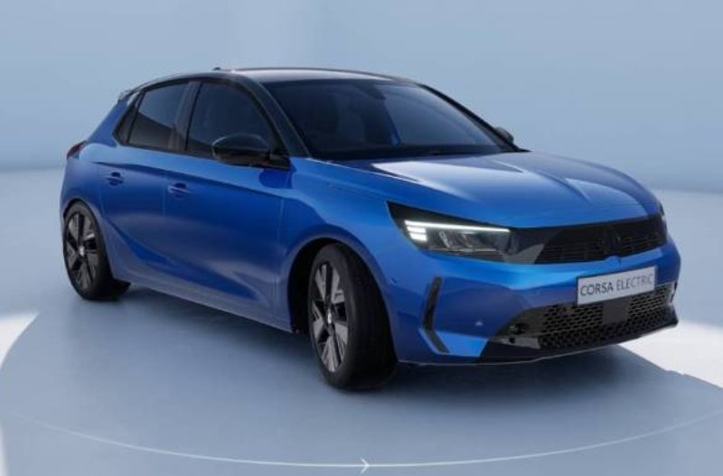 Blue car sat in set