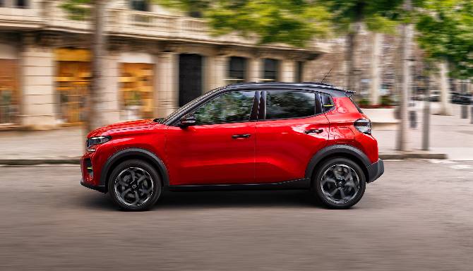 citroen c3 new design in red on road