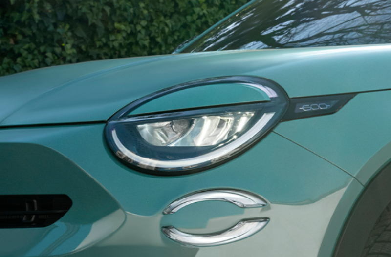close-up of the car headlights
