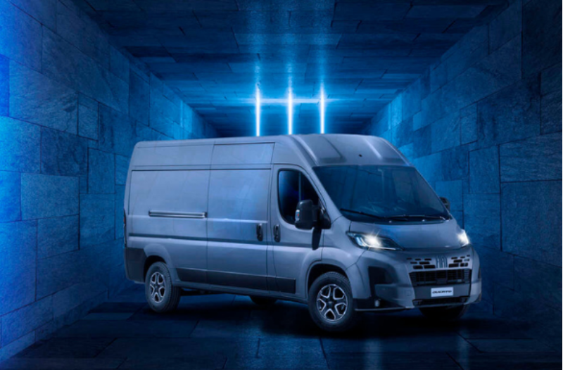 Van parked in blue surroundings