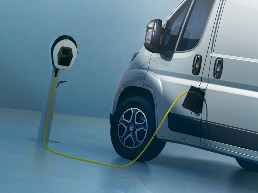 van parked charging