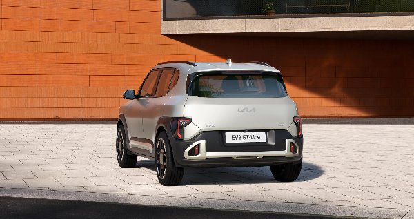 Silver SUV with EV2 GT-Line badge, rear view.