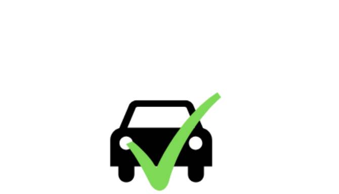 Car icon with a green tick over it.