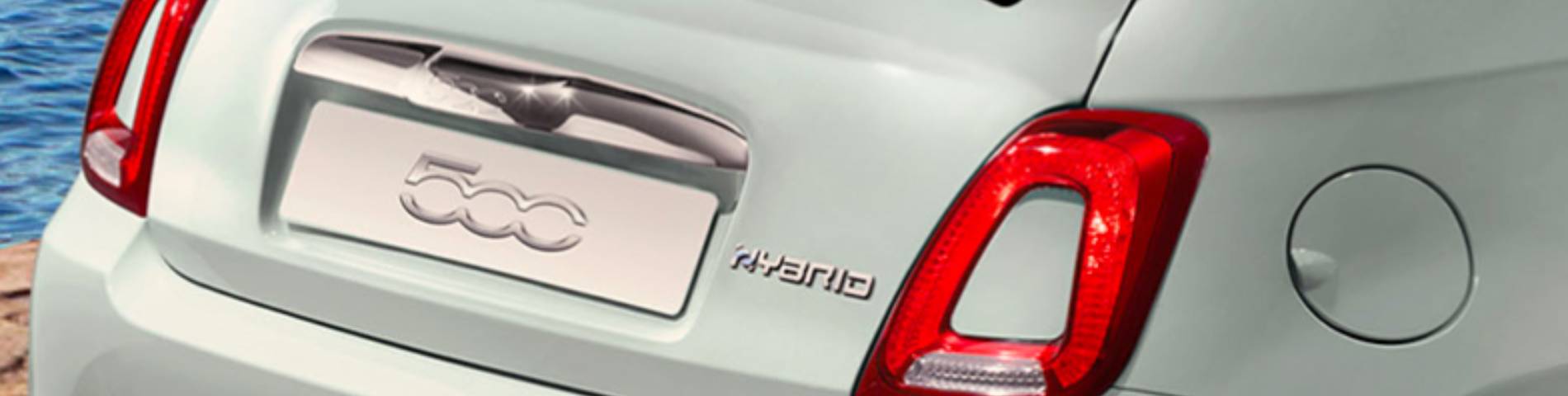 FIAT 500 HYBRID LOGO FROM REAR