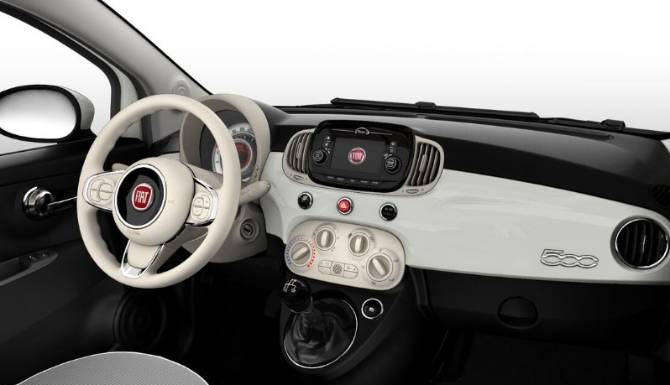 FIAT 500 WHITE INTERIOR