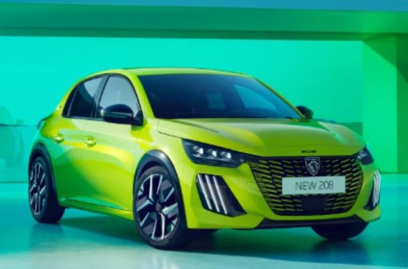 Font of the new 208 in front of a green background