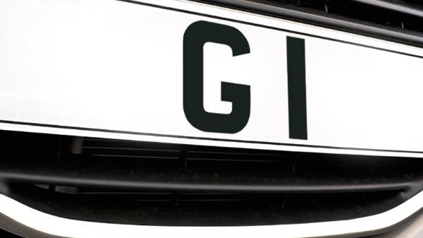 G 1 Registration Plate