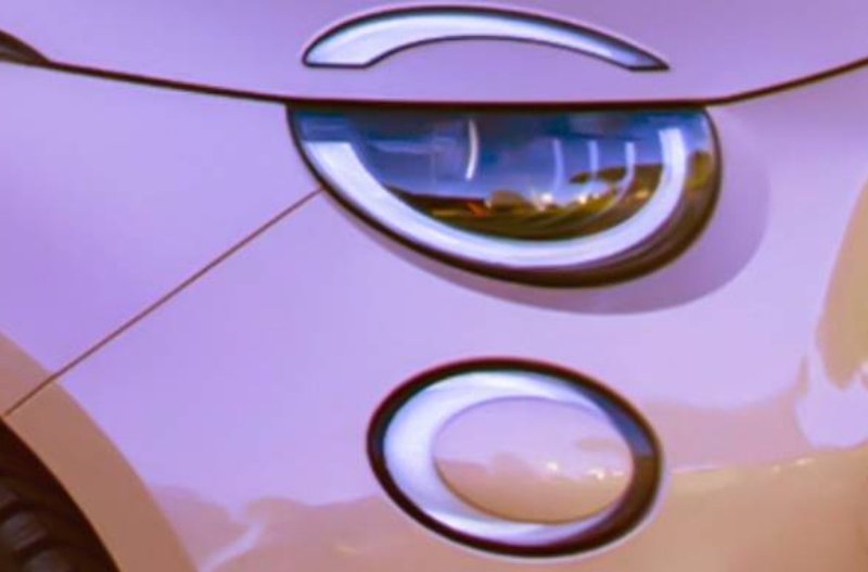 closeup of the headlights