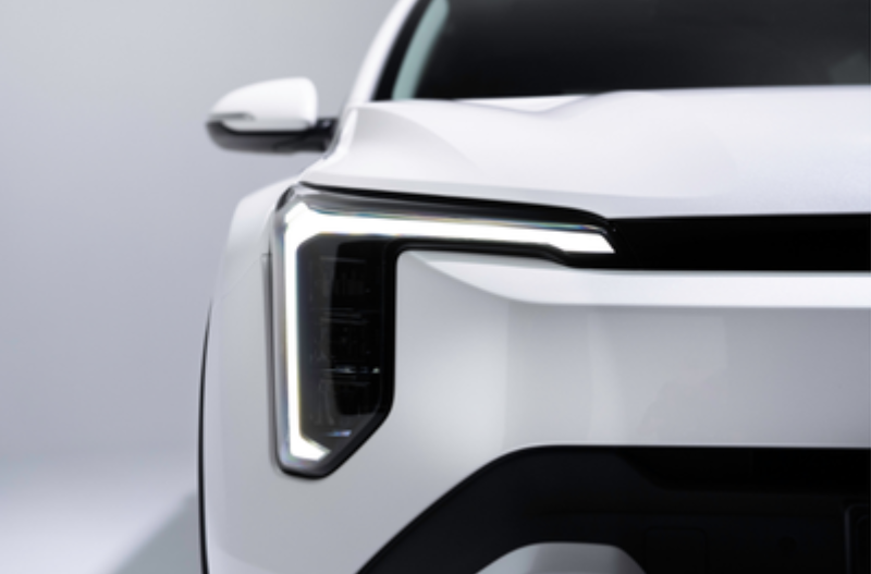 close-up shot of the front of the car