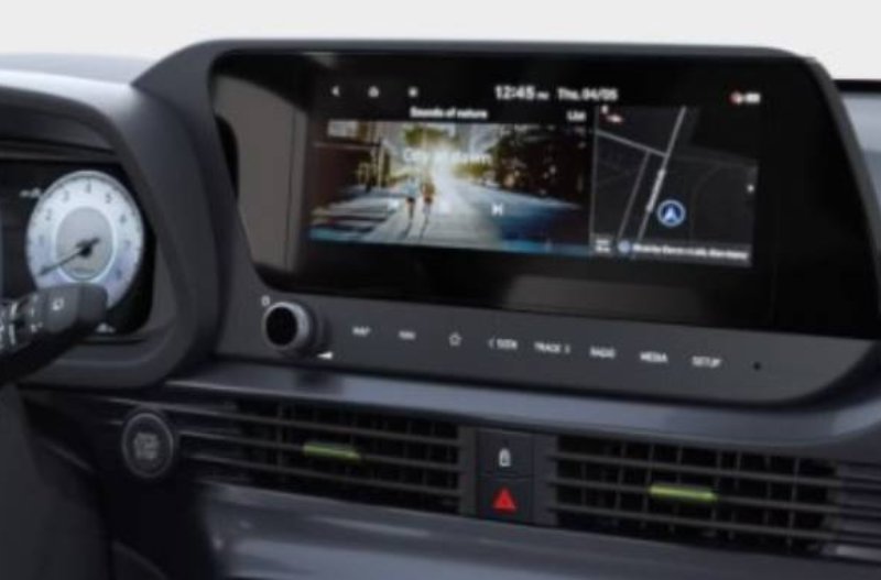 closeup of the central console of the car