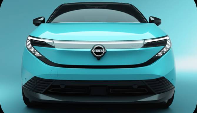 nissan leaf in blue
