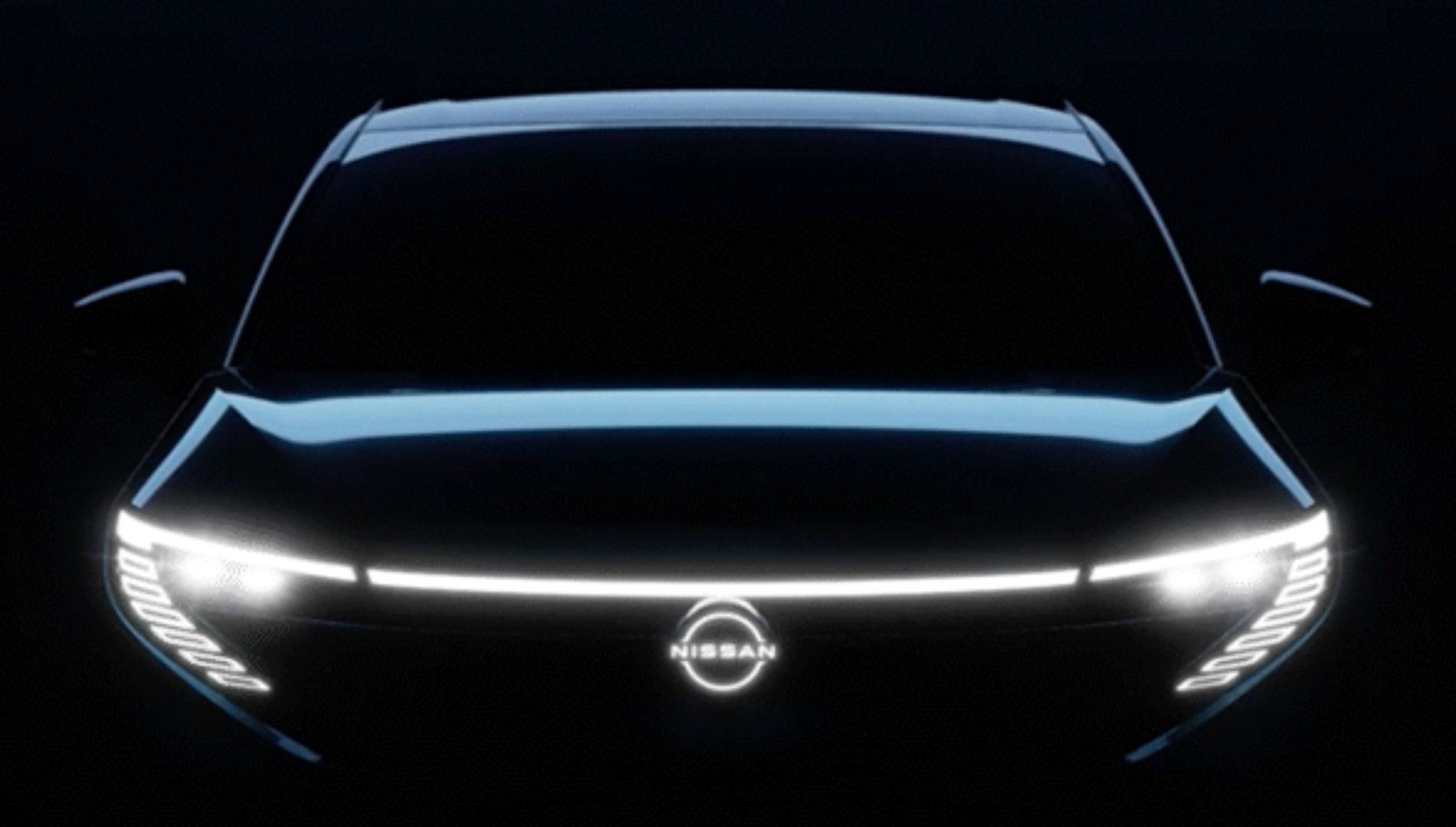 NISSAN LEAF WITH HEADLIGHTS ON