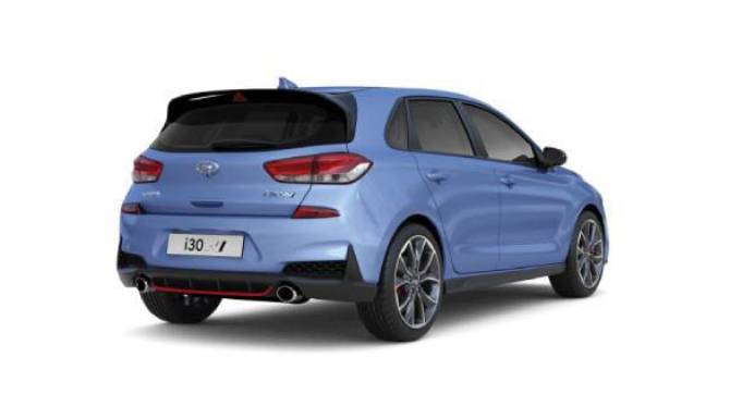 hyundai i30n rear view with twin exhaust