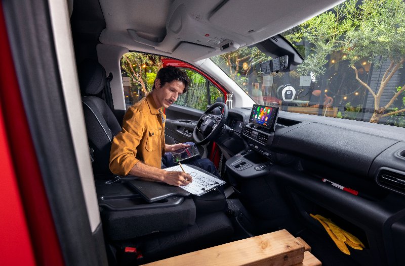 man inside the van