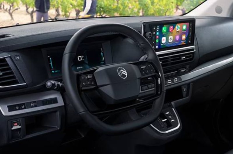 inside of the van with the screens on