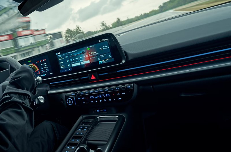 shot of the dashboard through the passenger point of view.