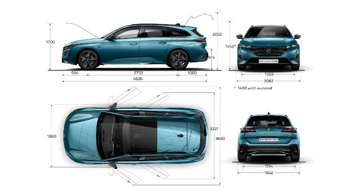 Peugeot 308 SW Dims 1