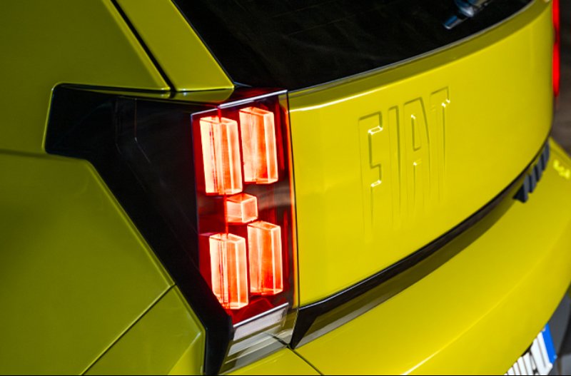 back end of the car with lights on