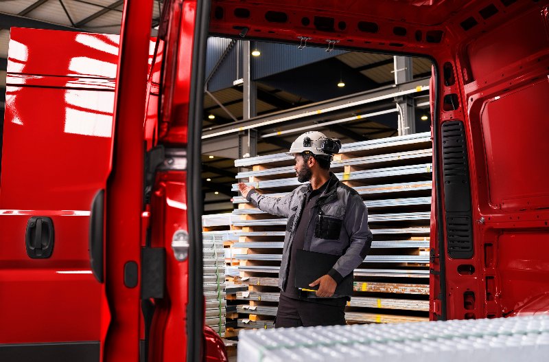 man stood at the boot of the van