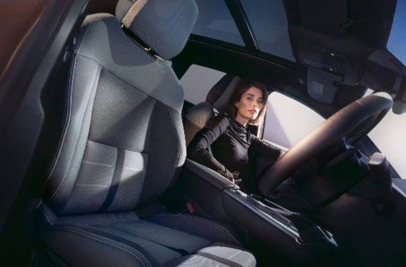 woman sat in the front seat
