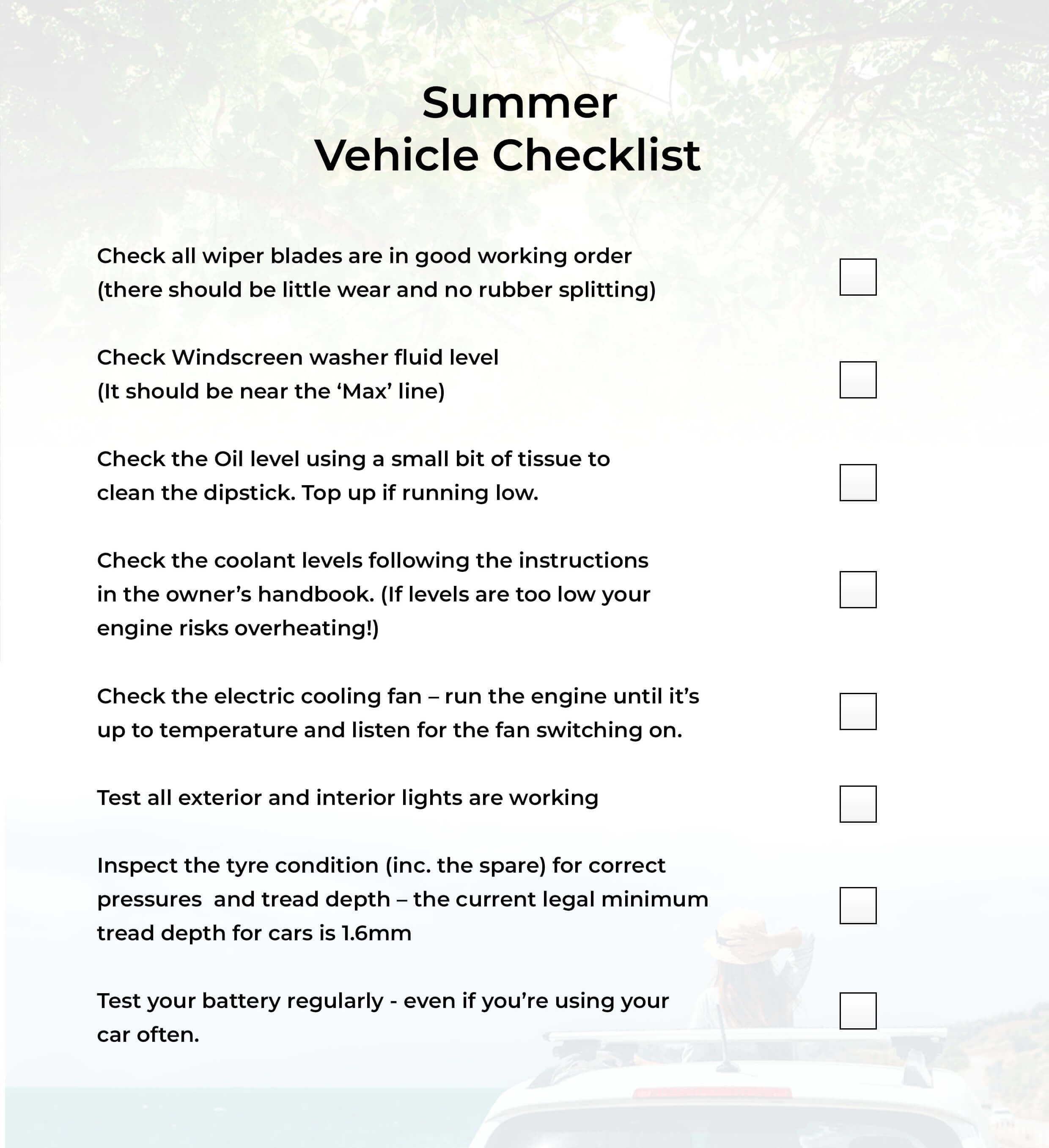 Summer Checklist