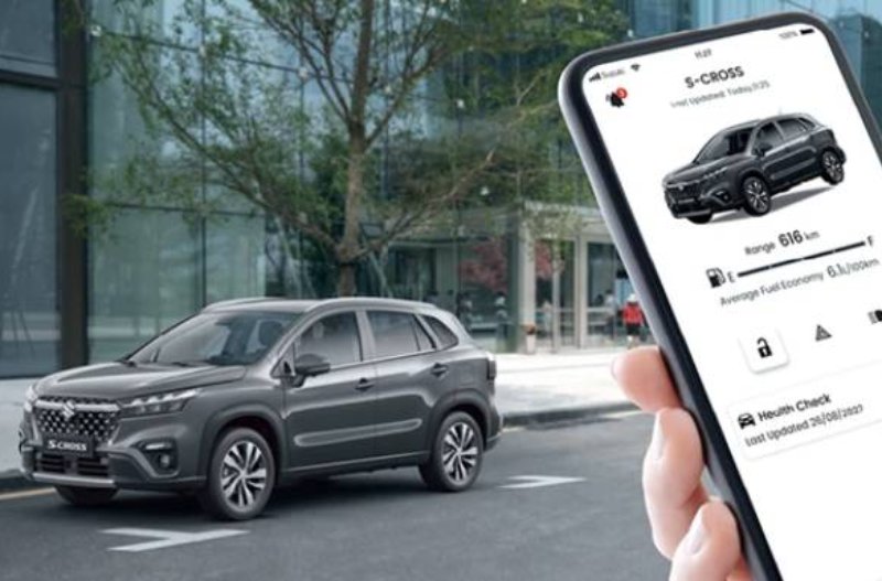person holding phone near car