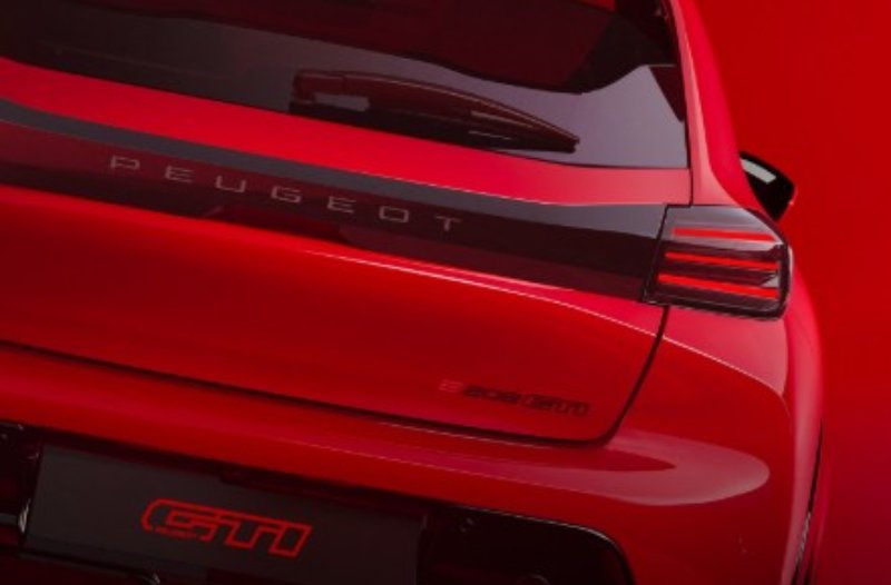 The rear of the e-208 gti
