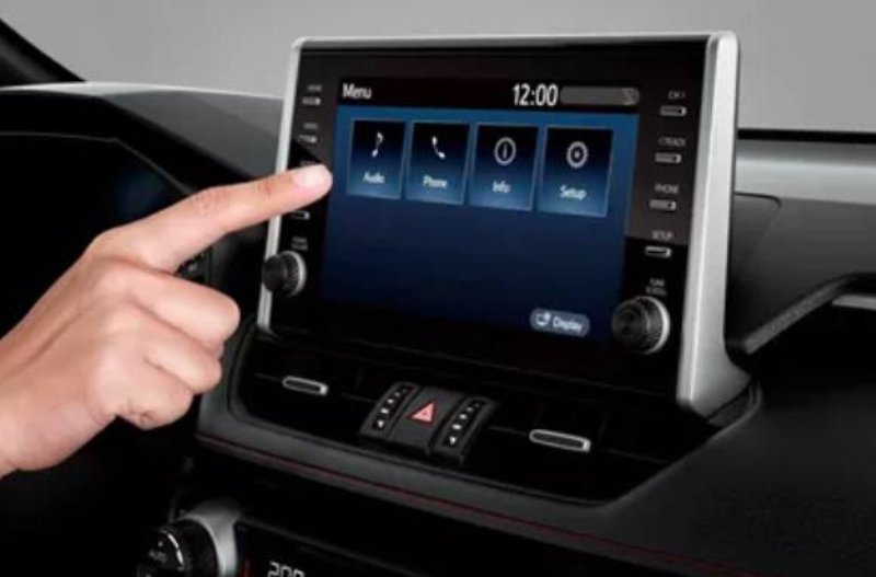 person touching the screen