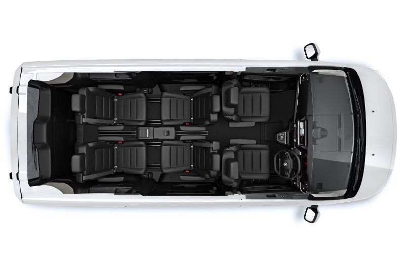 Birds eye view of the car