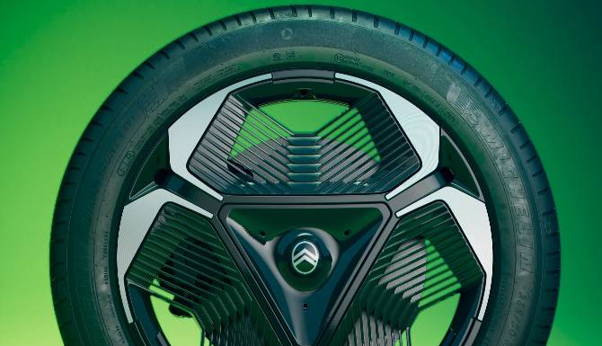 wheel on a green background