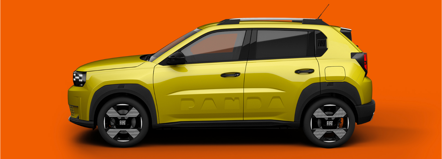 car on an orange background